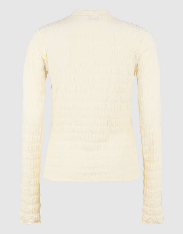 Structuur Longsleeve Top Gebroken Wit SHOEBY WOMEN