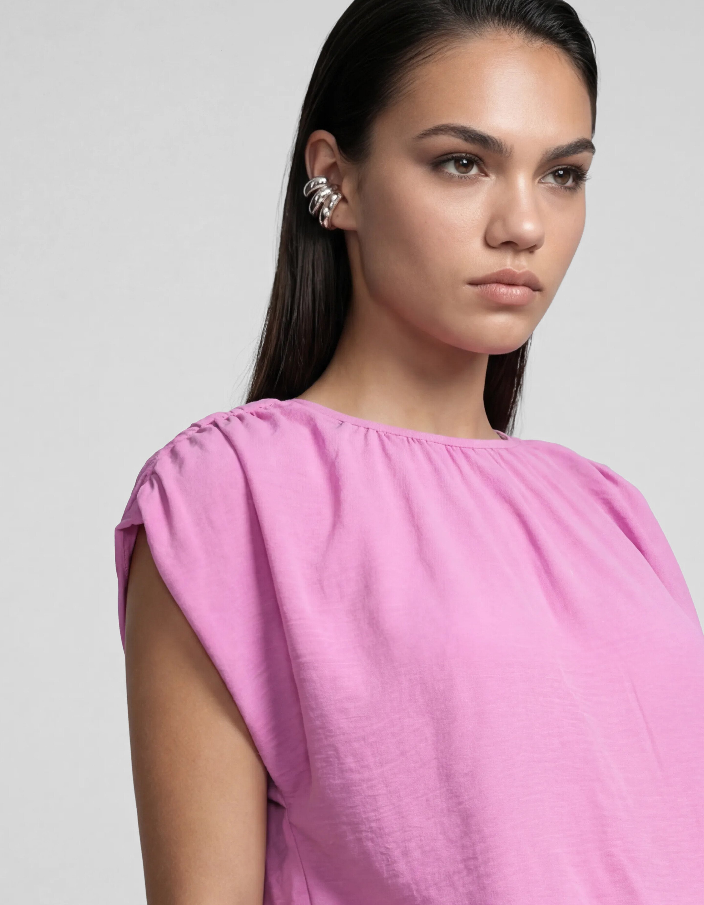 Cropped Twist Top Roze SHOEBY WOMEN