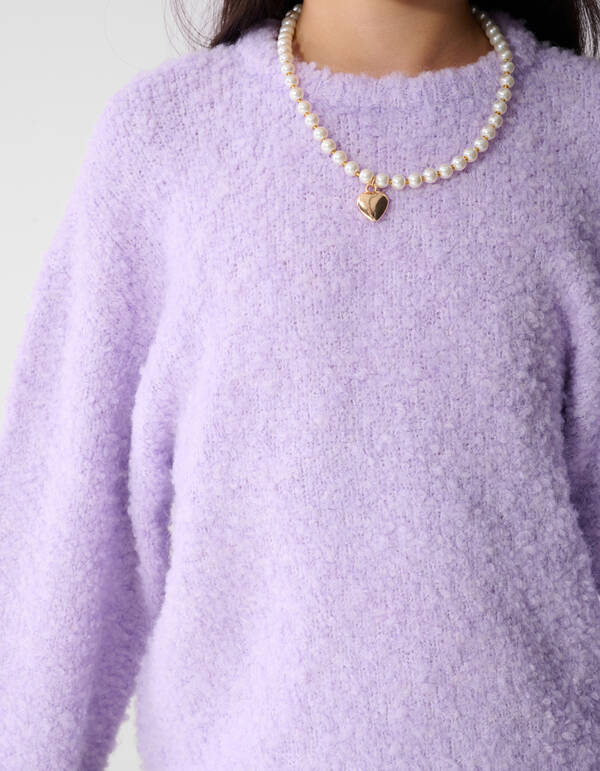 Oversized Gebreide Trui Paars SHOEBY GIRLS