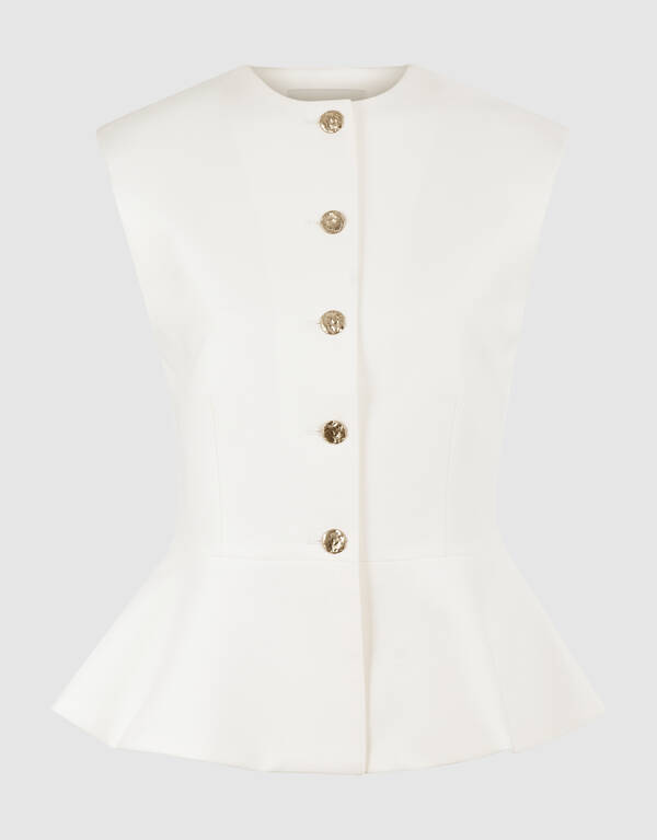 Peplum Gilet Wit SHOEBY WOMEN