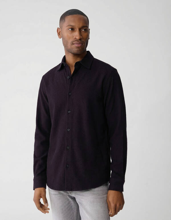 Printed Logo Overhemd Donkerrood SHOEBY MEN