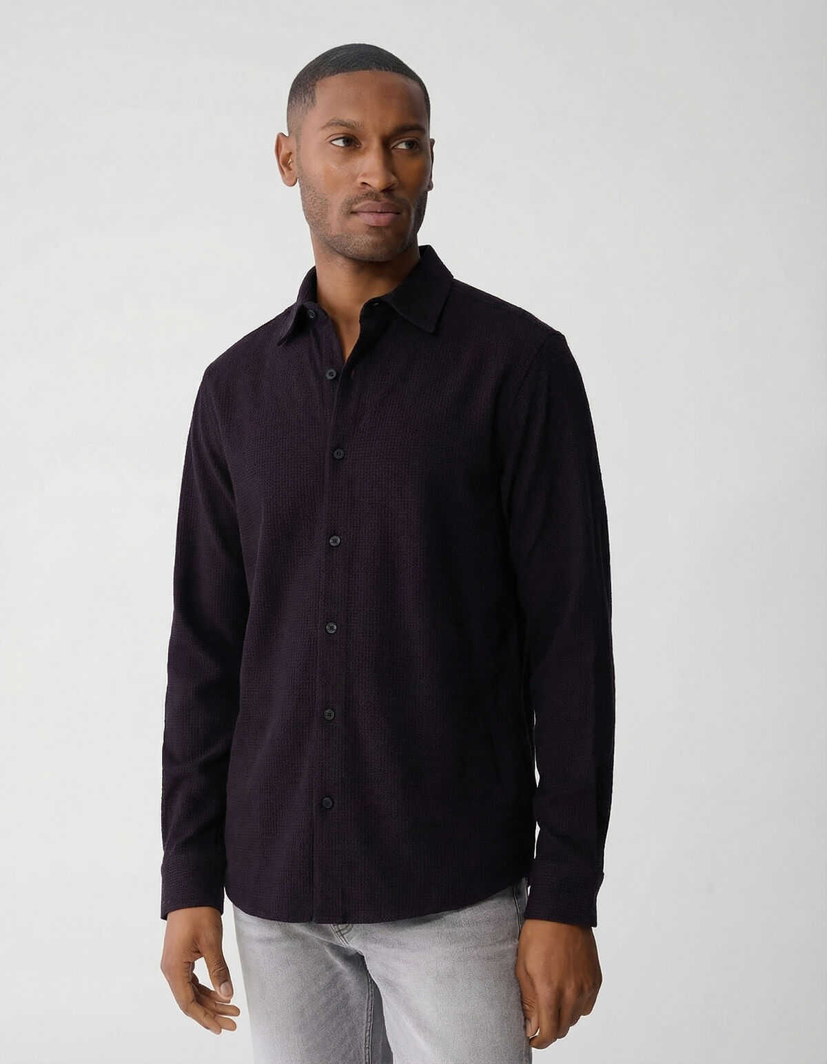 Printed Logo Overhemd Donkerrood SHOEBY MEN