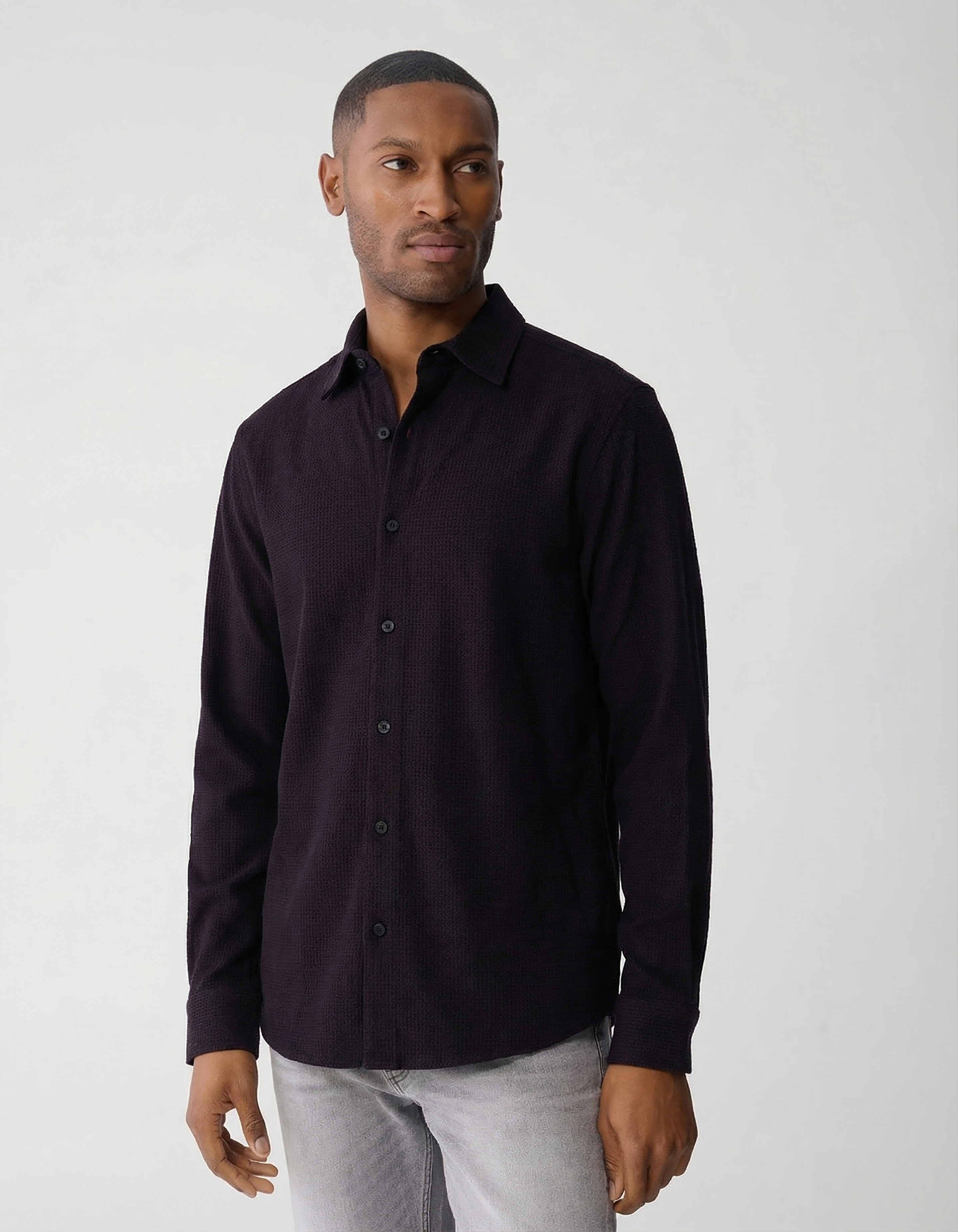 Printed Logo Overhemd Donkerrood SHOEBY MEN