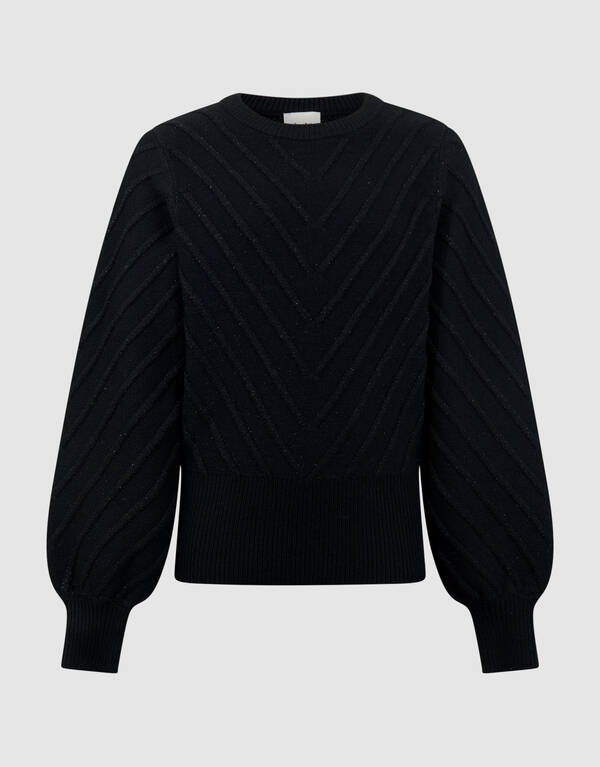 Glitter Gebreide Trui Zwart SHOEBY GIRLS