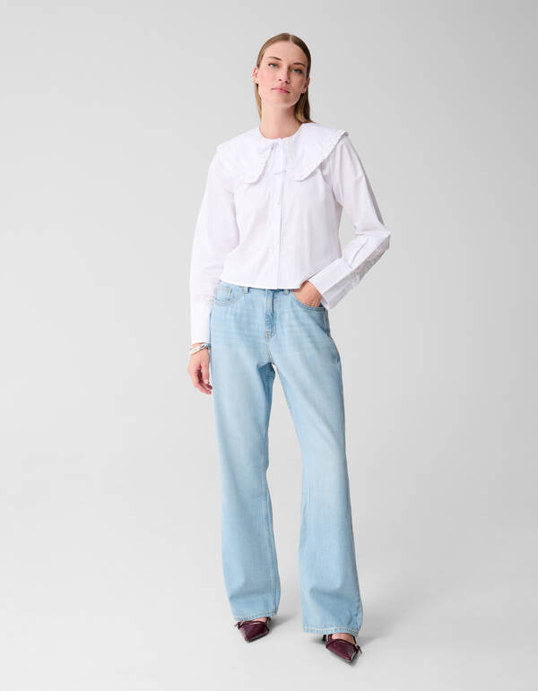 Soft Wide Leg Fit Jeans Bleached SHOEBY WOMEN