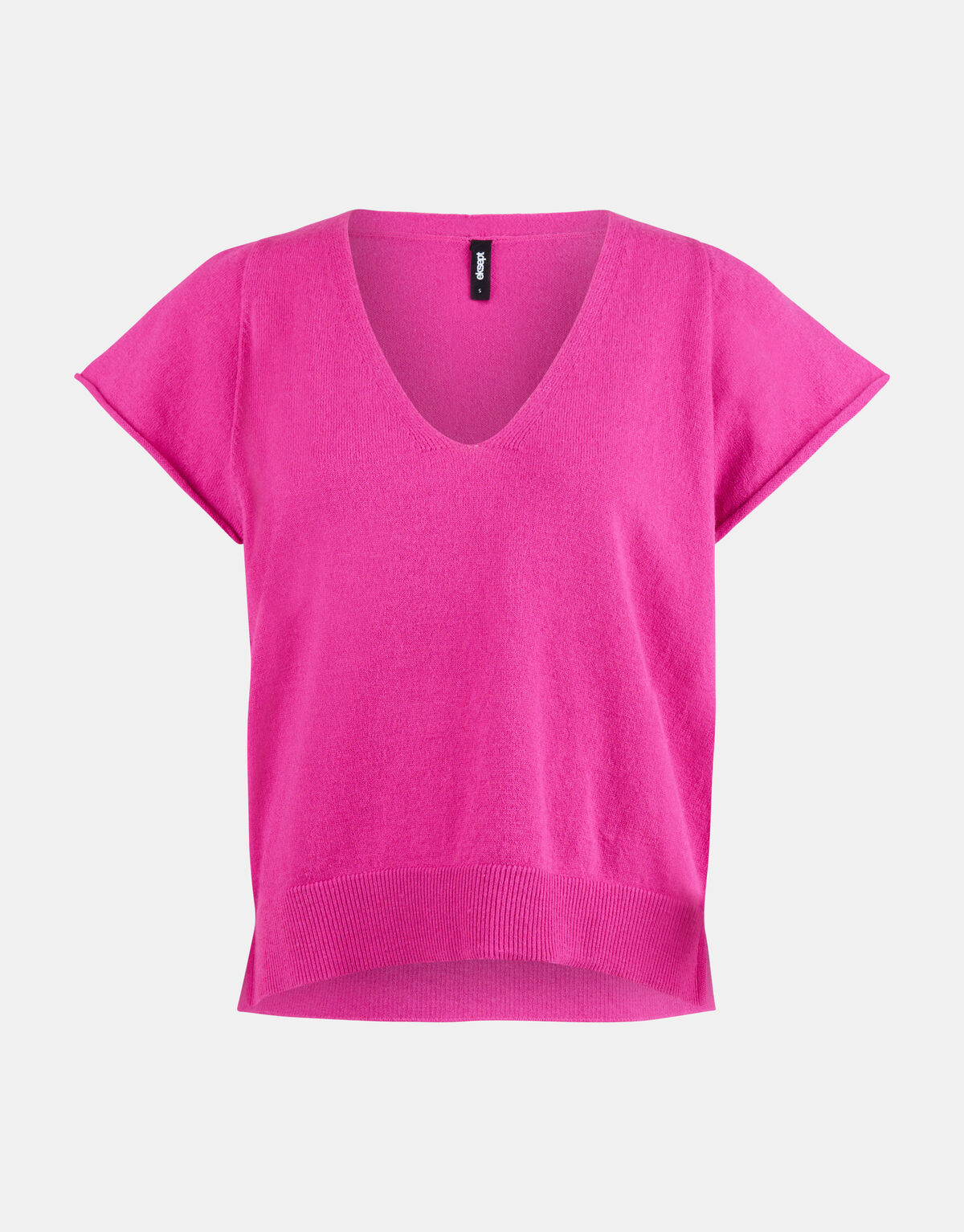 Gebreide V-hals Top Roze EKSEPT