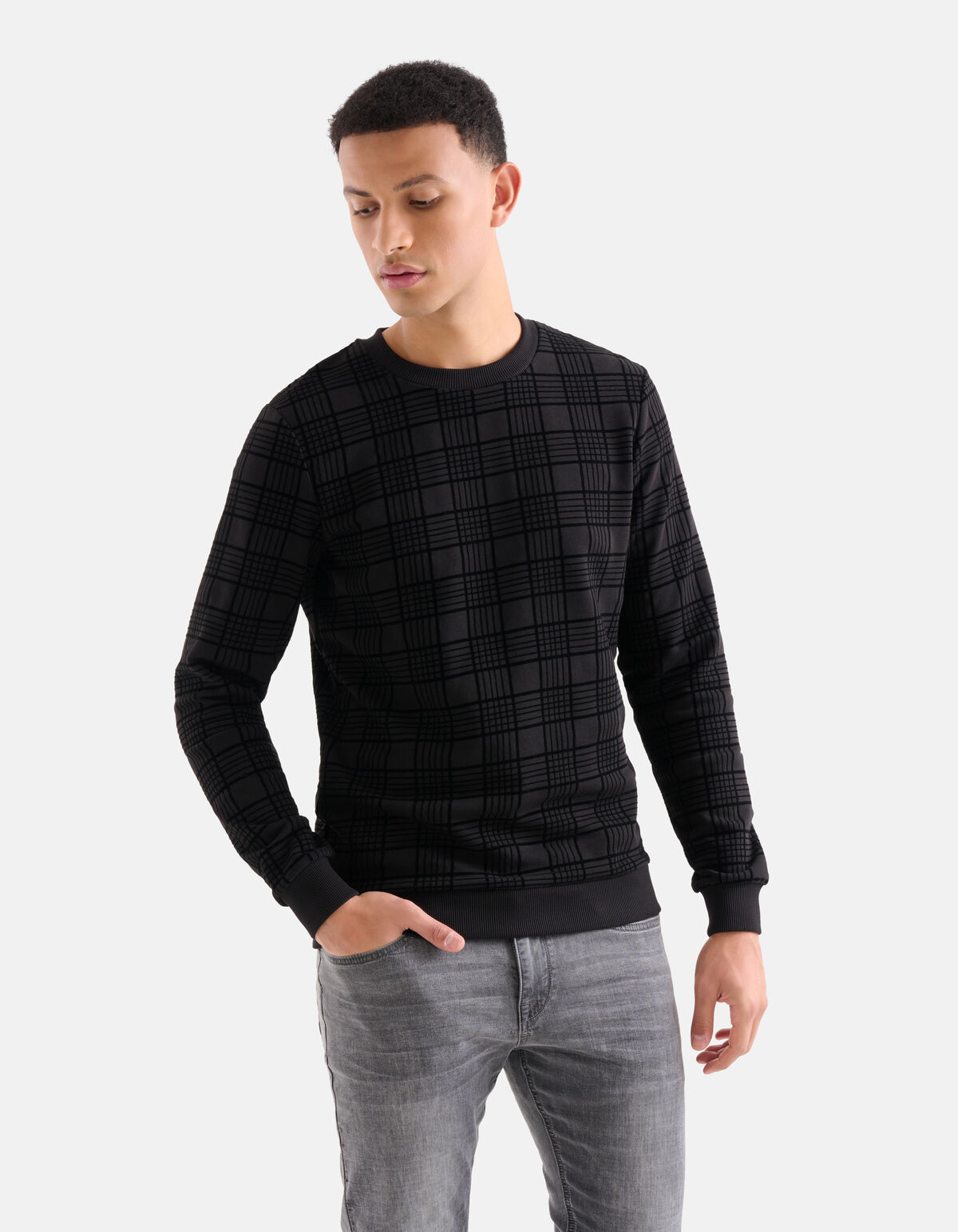Velvet Ruiten Sweater Zwart SHOEBY MEN