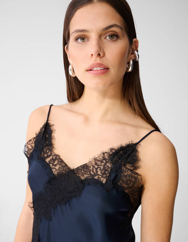 Asymmetrische Kanten Mini Jurk Donkerblauw SHOEBY WOMEN