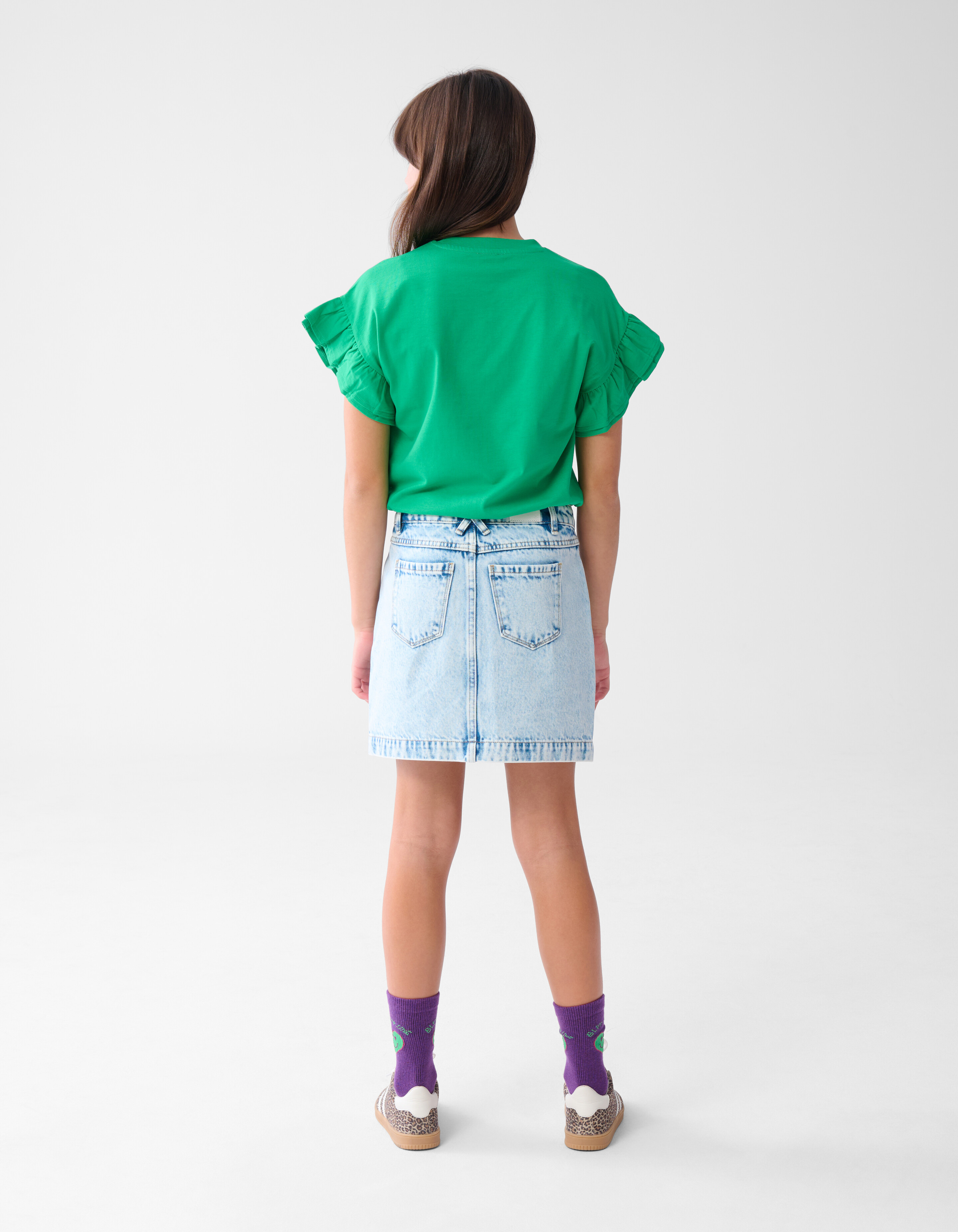 Embroidery Denim Rok Blauw SHOEBY GIRLS