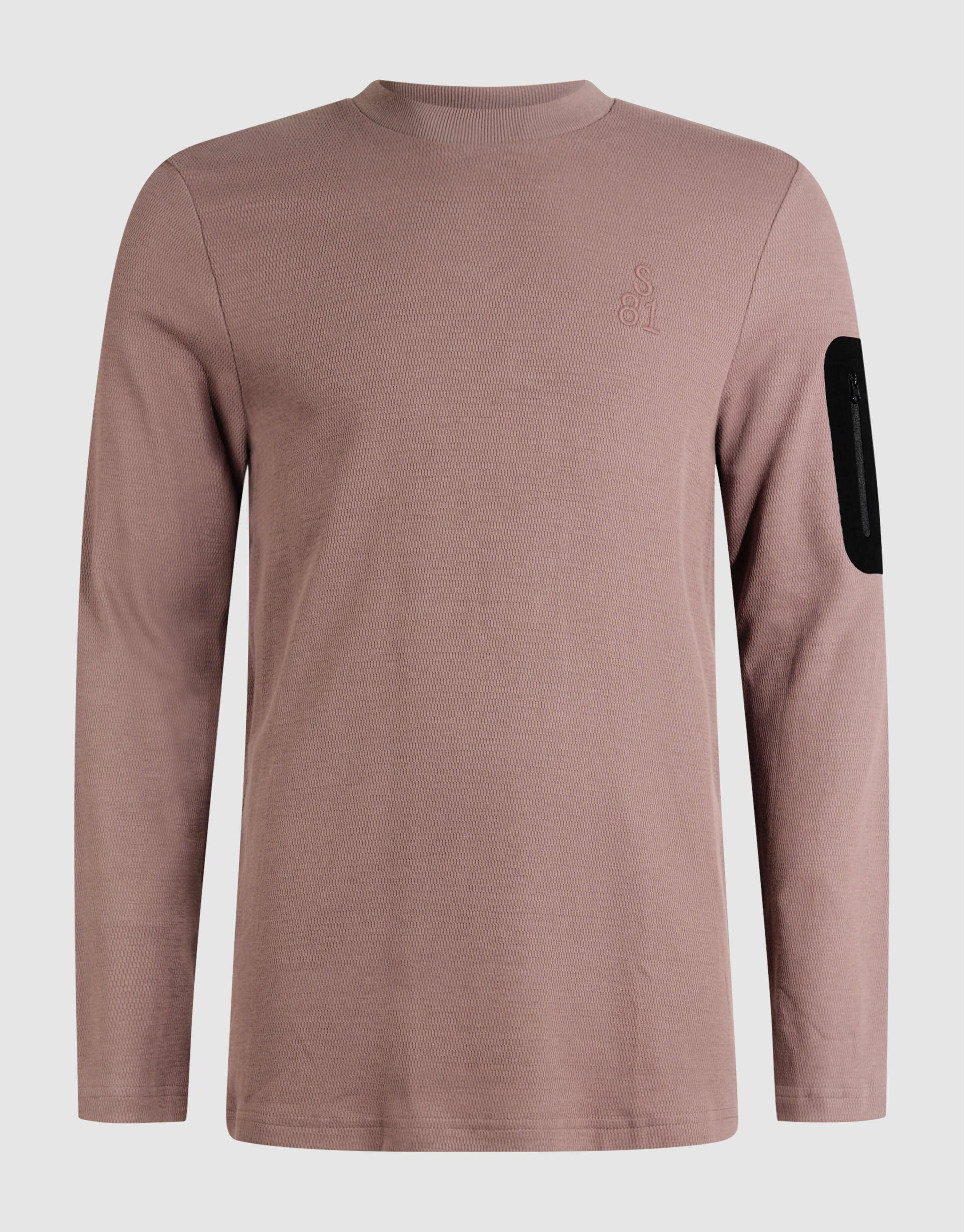 Structuur Pocket T-shirt Lichtbruin SHOEBY MEN