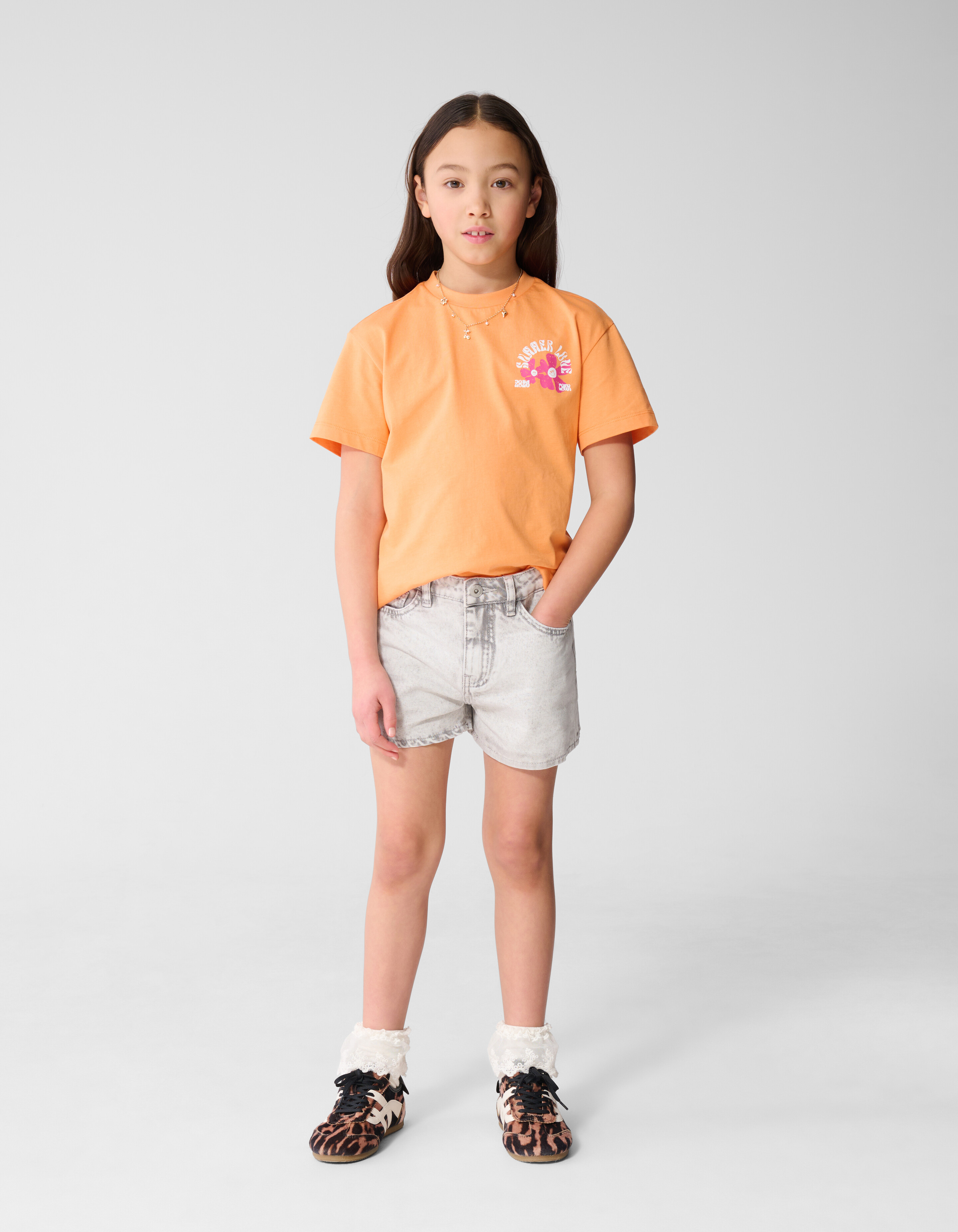 Basis Denim Short Lichtgrijs SHOEBY GIRLS
