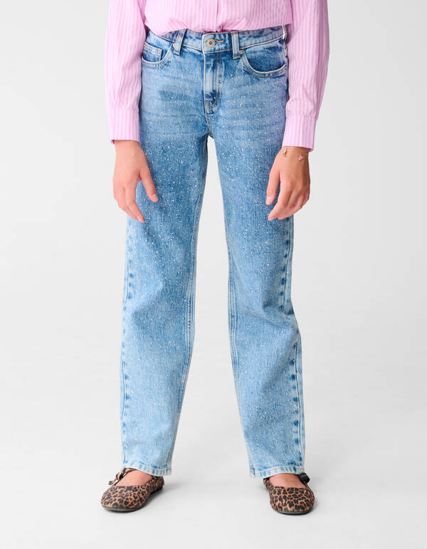 Strass Straight Fit Jeans Blauw SHOEBY GIRLS