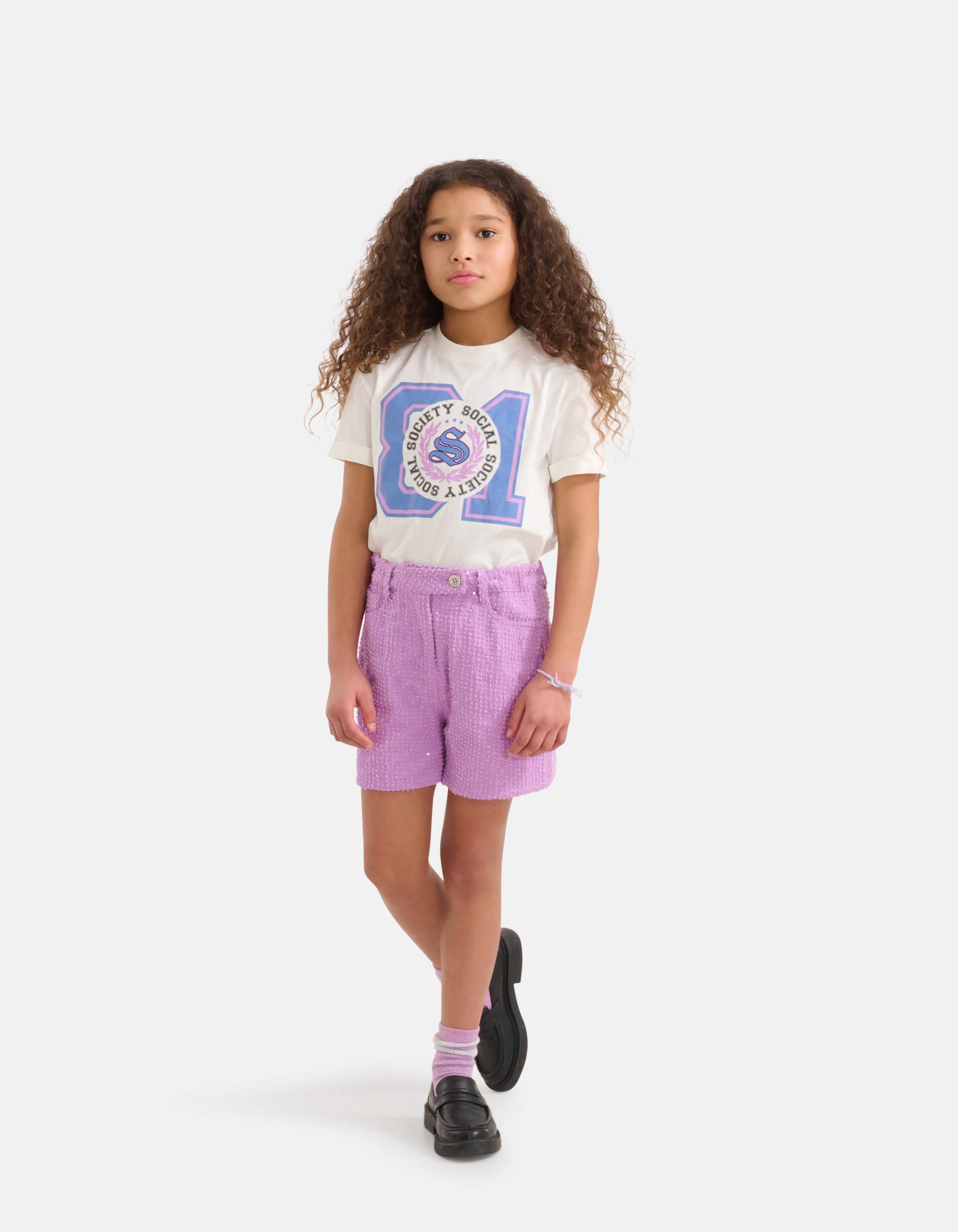 Sequin Denim Short Roze SHOEBY GIRLS