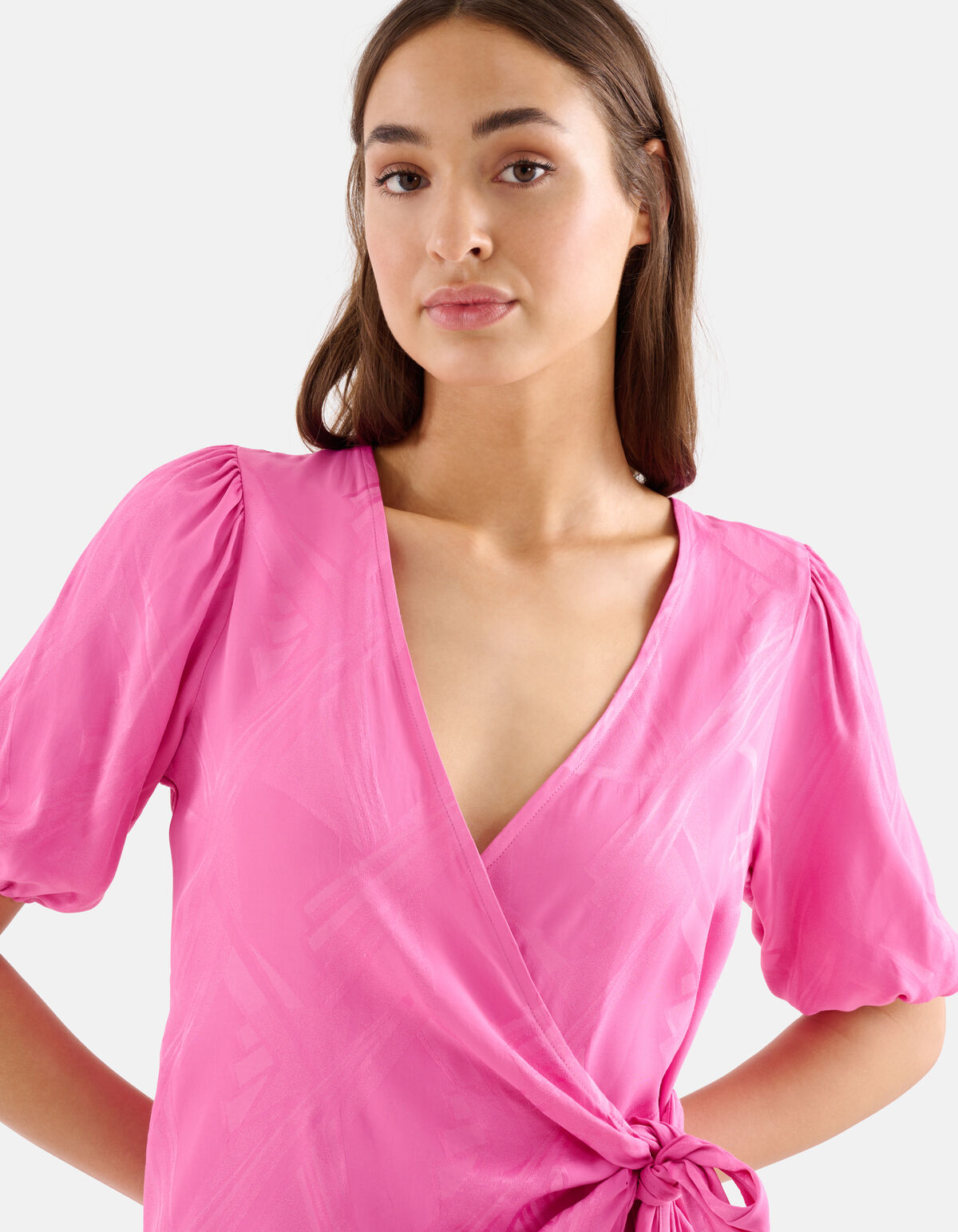 Jacquard Wrap Jurk Roze SHOEBY WOMEN