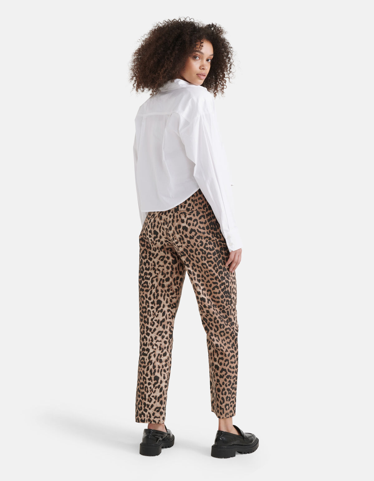 Leopard Jacquard Broek Bruin SHOEBY WOMEN