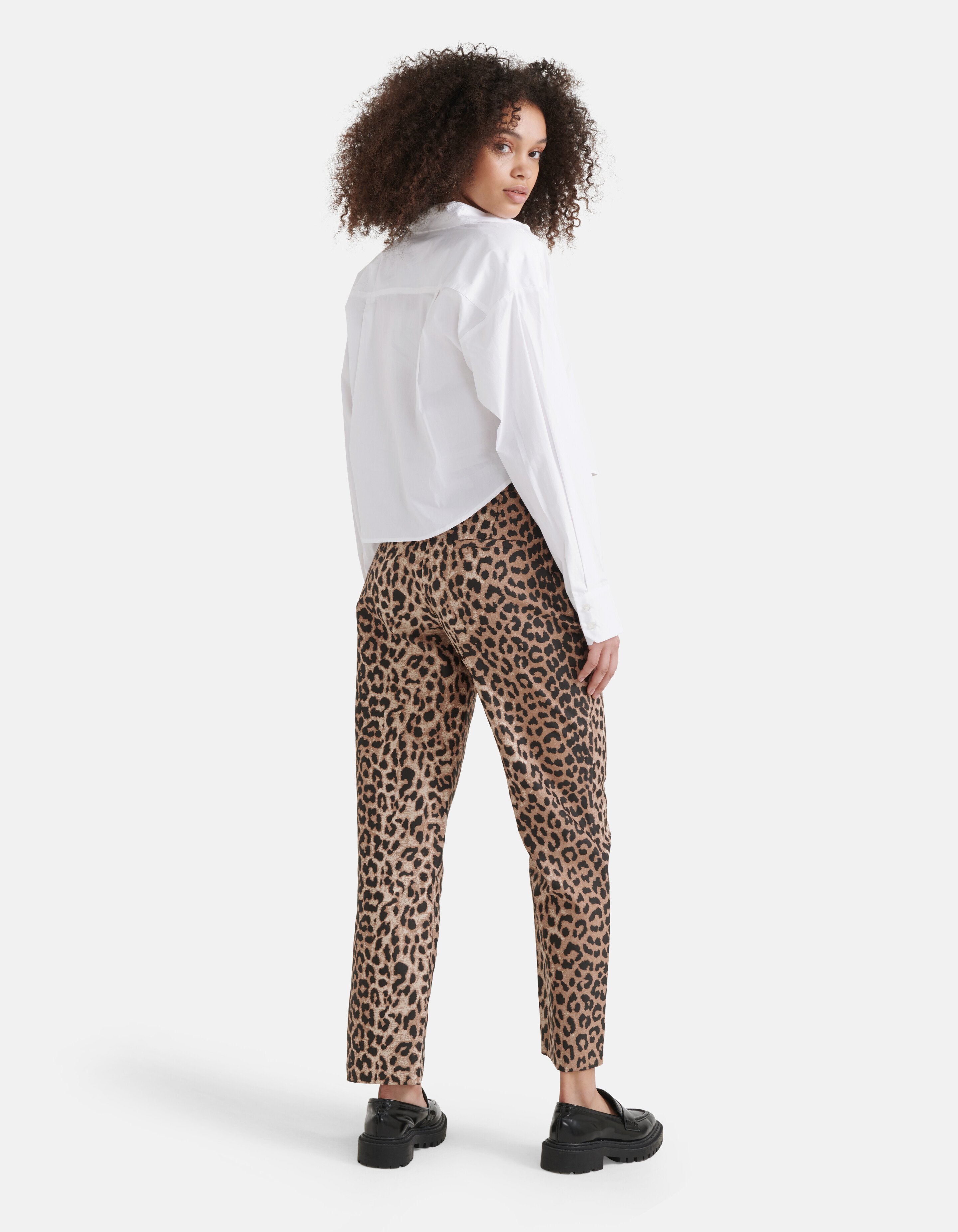 Leopard Jacquard Broek Bruin SHOEBY WOMEN