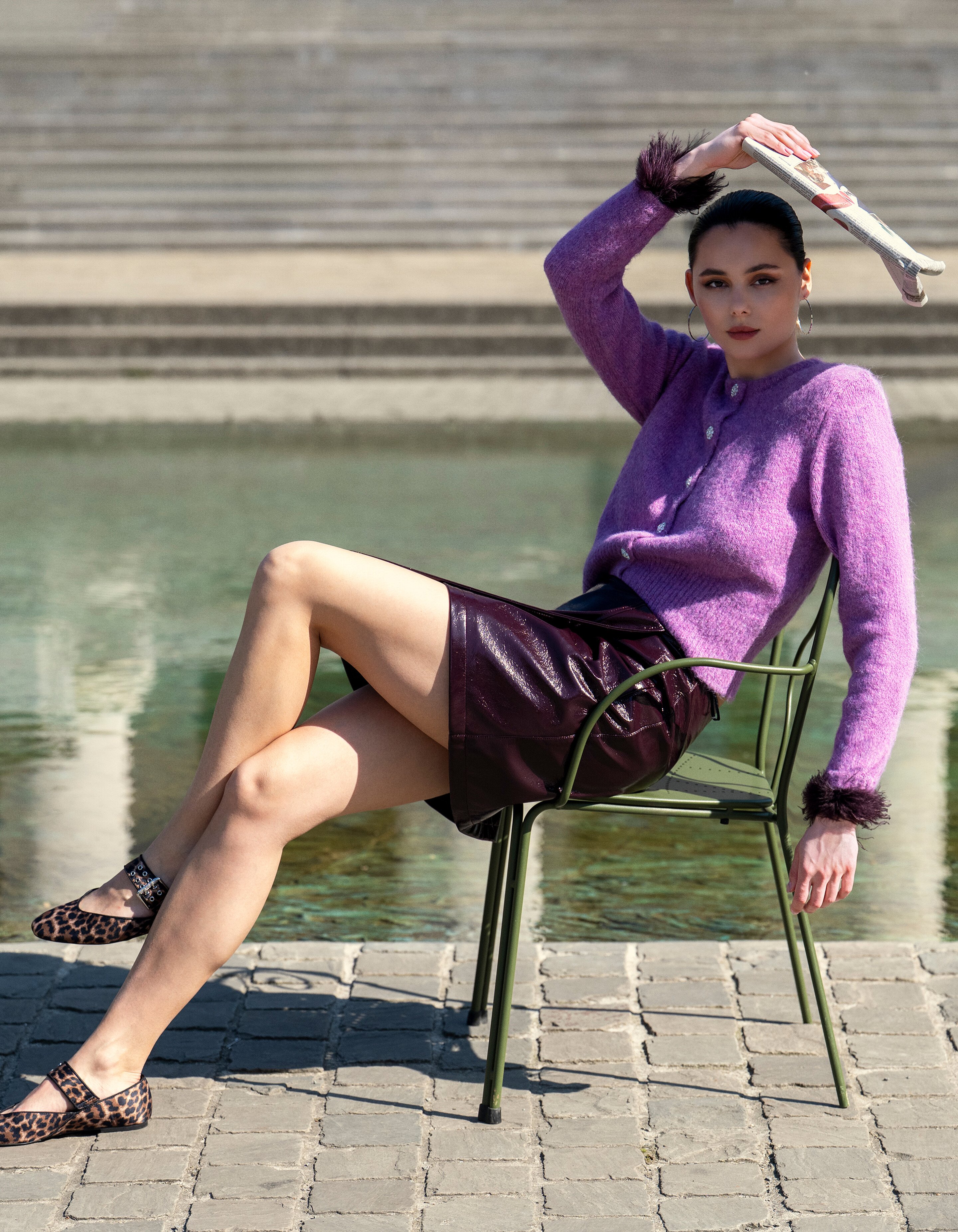 Lak Mini Rok Donkerrood SHOEBY WOMEN