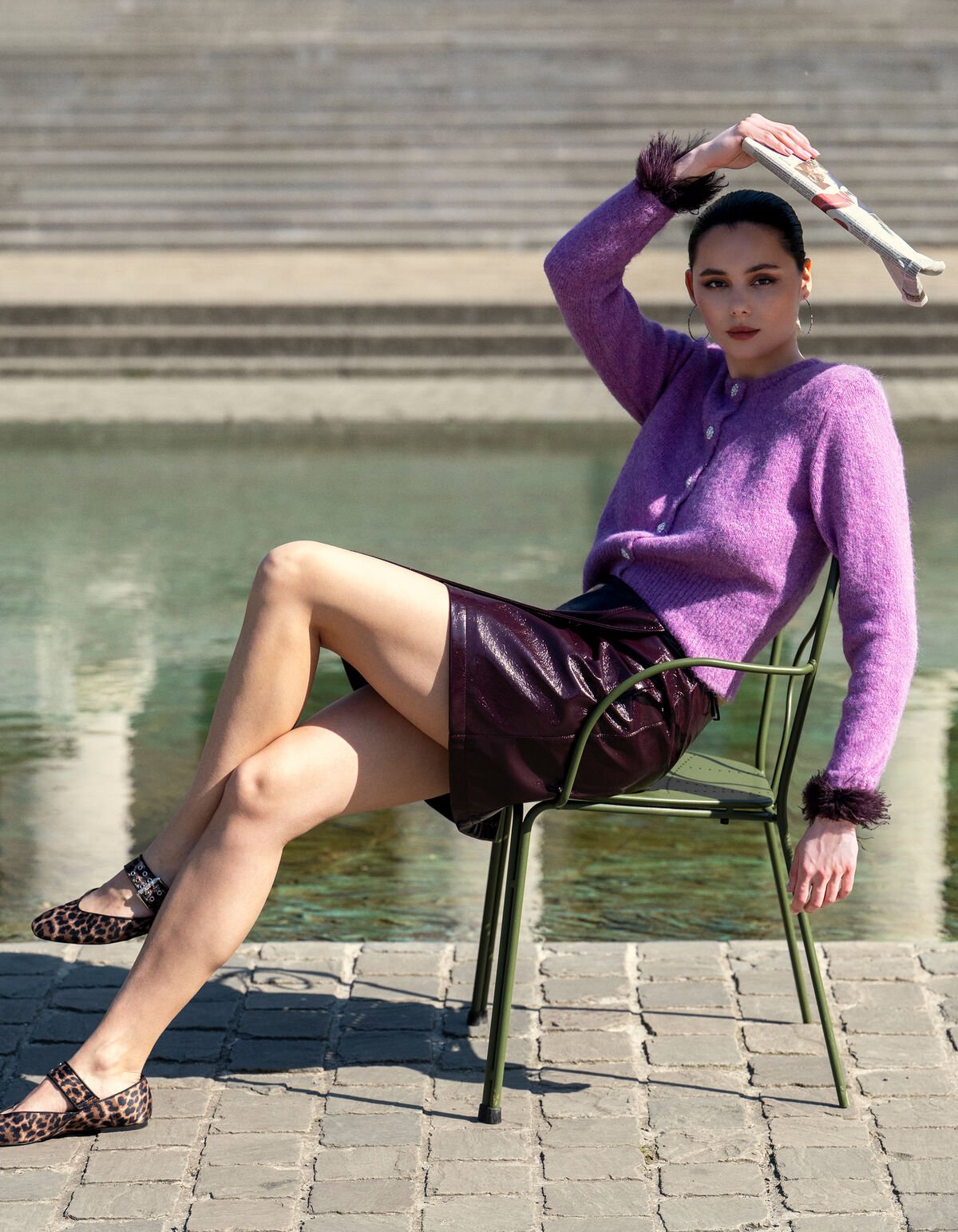 Lak Mini Rok Donkerrood SHOEBY WOMEN