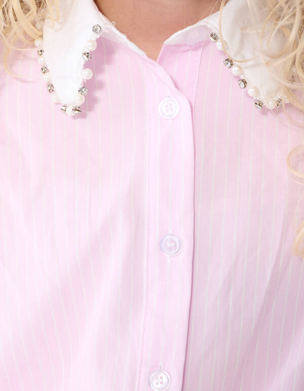 Pinstripe Blouse Roze SHOEBY GIRLS