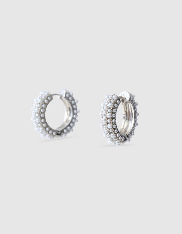Parel Hoops Oorbellen Zilver SHOEBY ACCESSOIRES