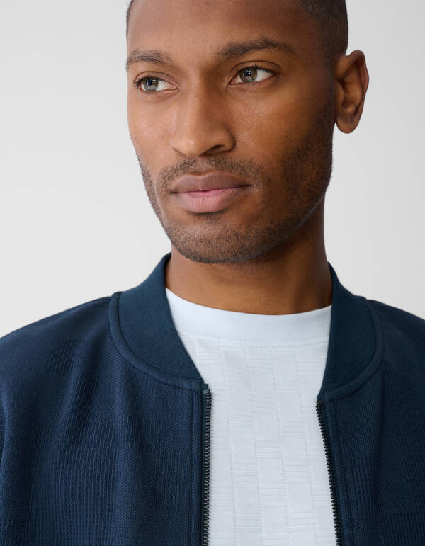Ruiten Jacquard Bomber Jack Donkerblauw SHOEBY MEN