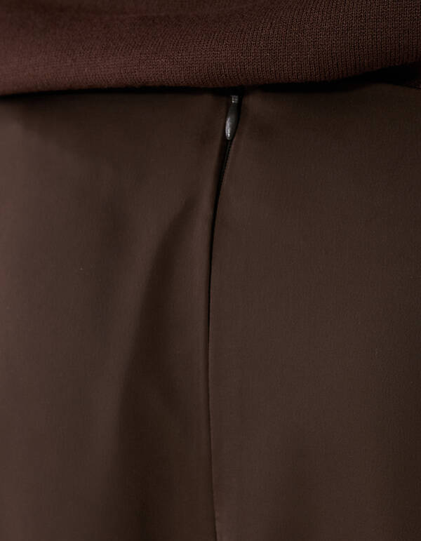 Kanten Satijnen Maxi Rok Bruin SHOEBY WOMEN