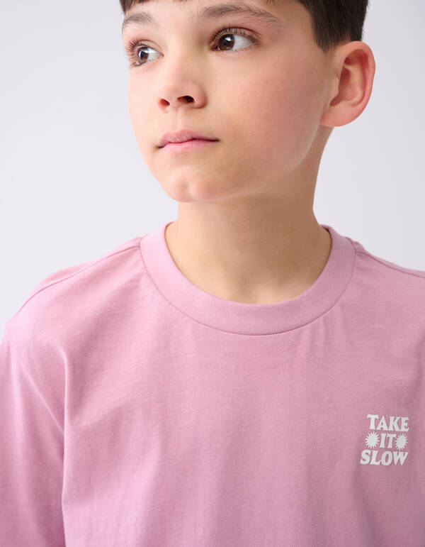Take It Slow Artwork T-shirt Roze SHOEBY BOYS