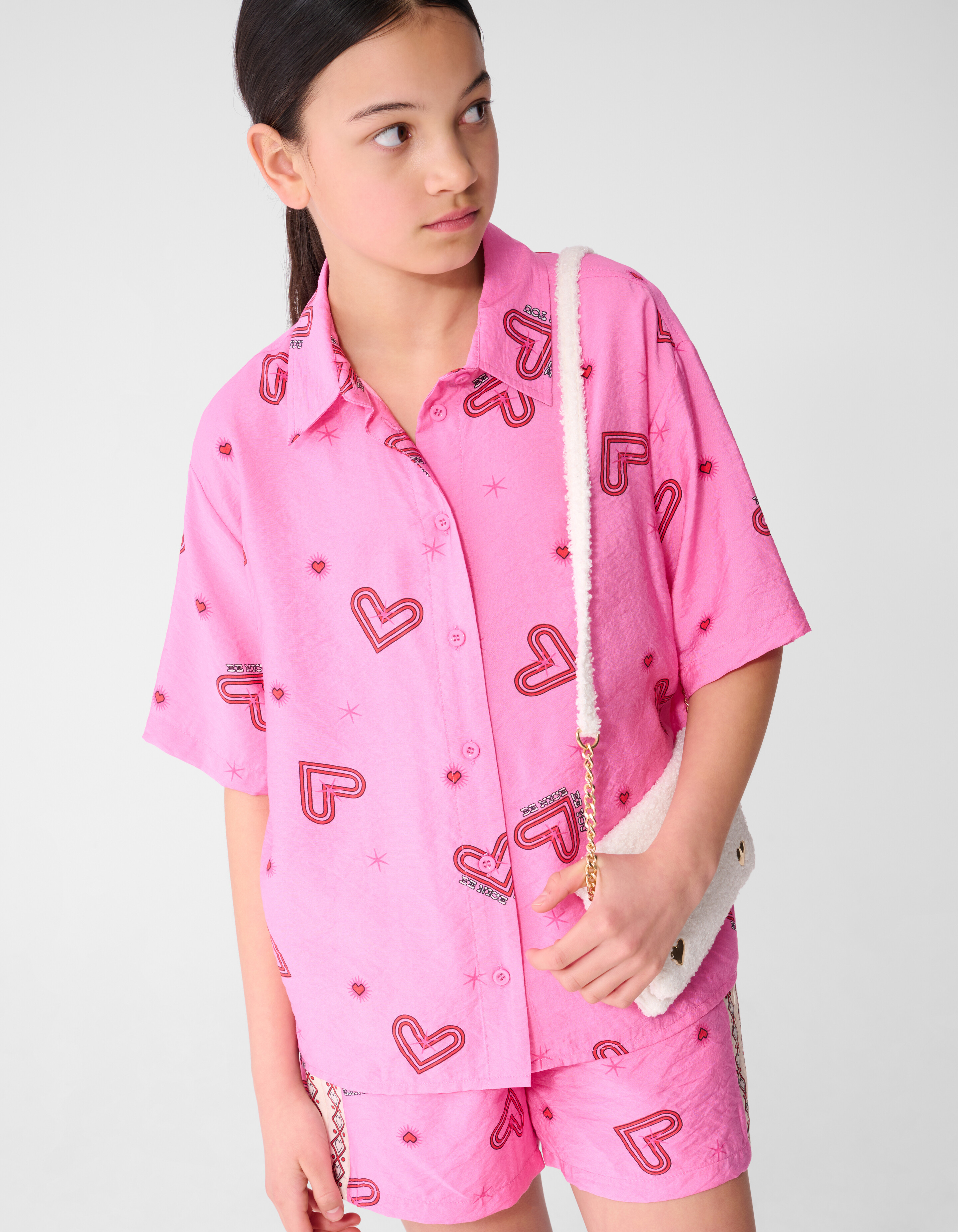 Heart Structuur Blouse Roze SHOEBY GIRLS