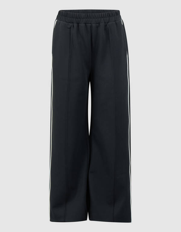 Piping Wide Leg Fit Broek Zwart SHOEBY GIRLS