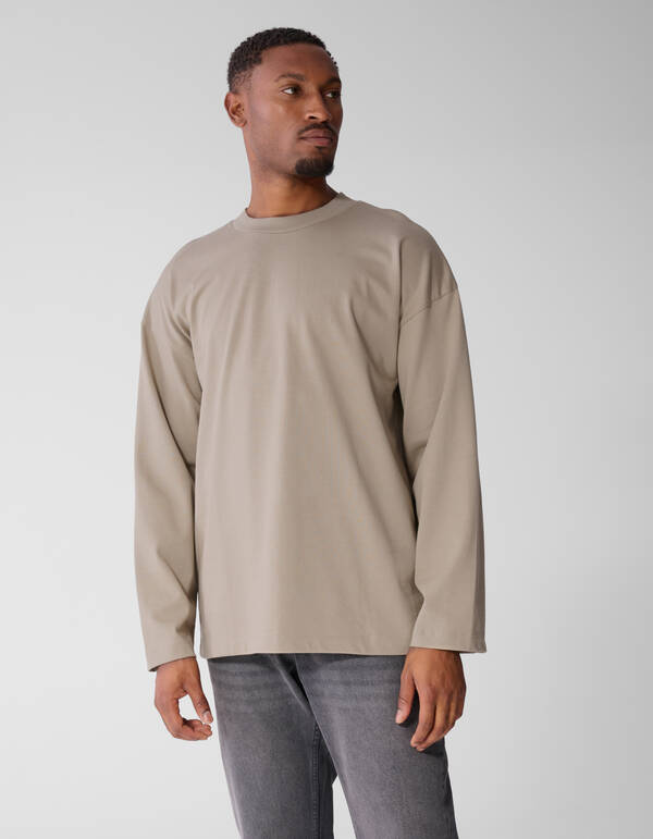 Basis Relaxed Fit Longsleeve Lichtgroen SHOEBY MEN