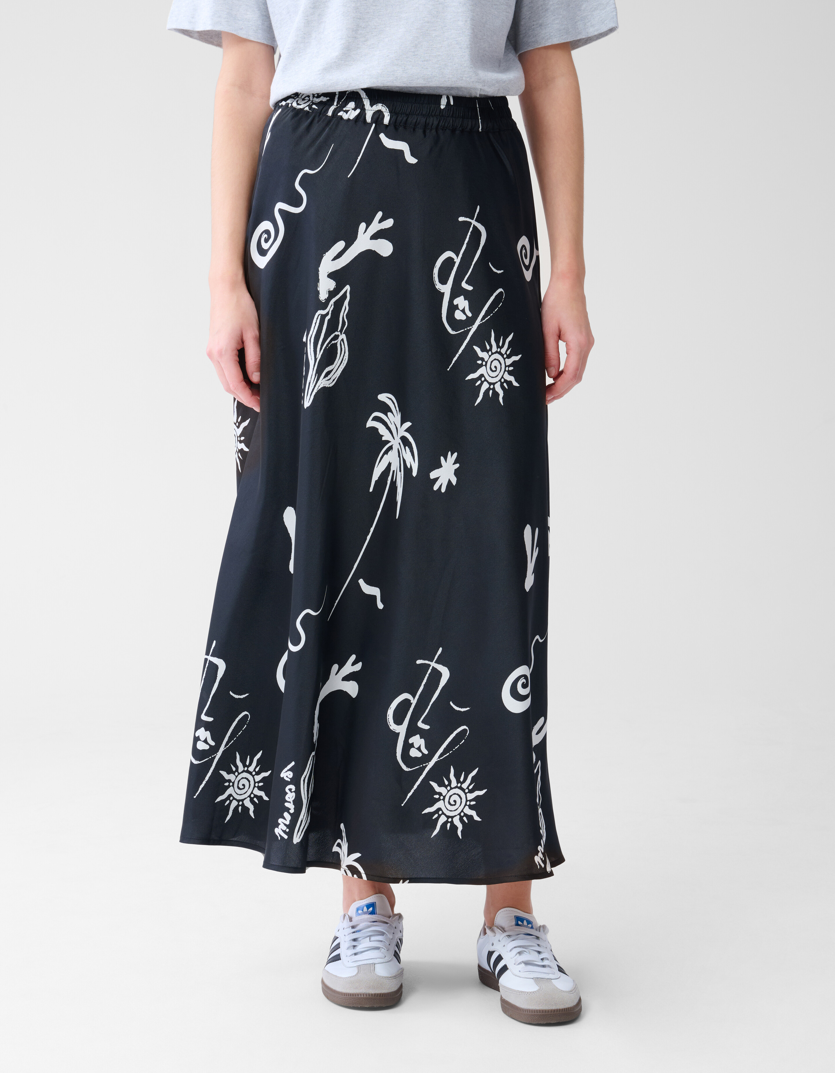 Satijnen Maxi Rok Zwart SHOEBY WOMEN
