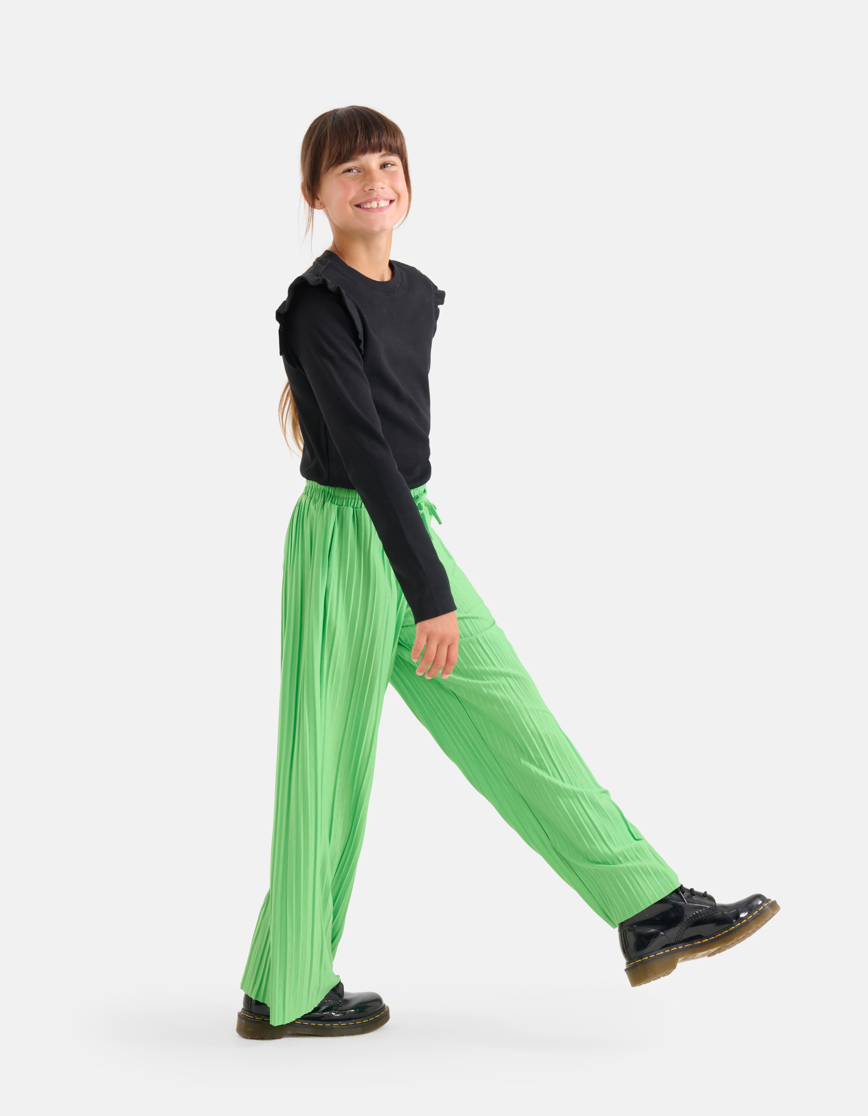 Plisse Palazzo Broek Groen SHOEBY GIRLS