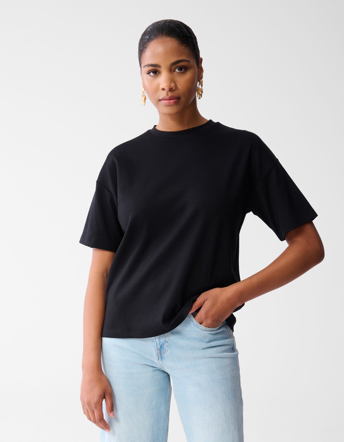 Oversized T-shirt Zwart SHOEBY WOMEN