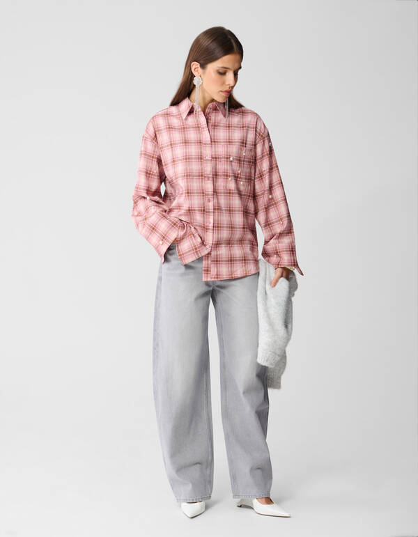 Baggy Fit Jeans Lichtgrijs SHOEBY WOMEN