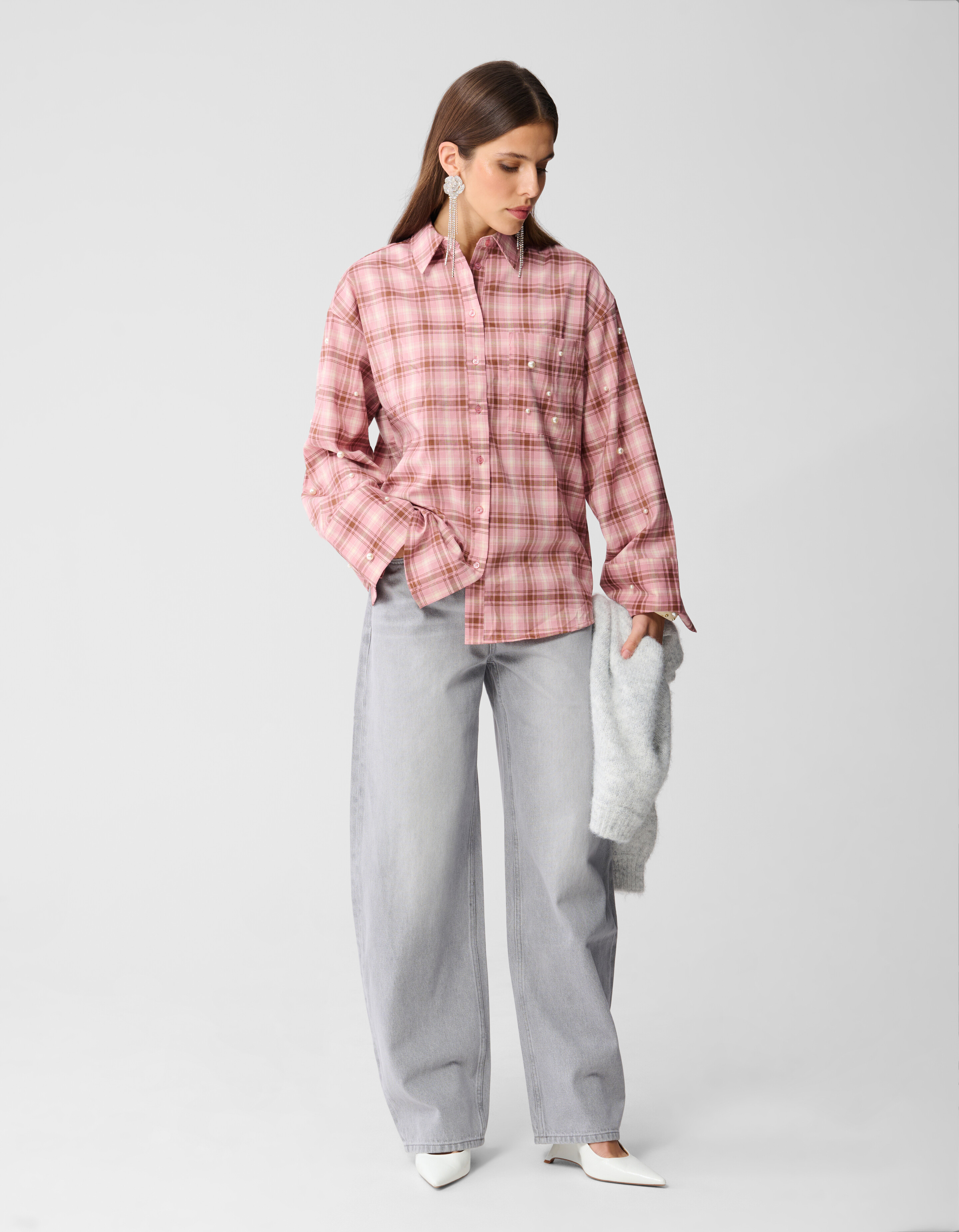 Baggy Fit Jeans Lichtgrijs SHOEBY WOMEN