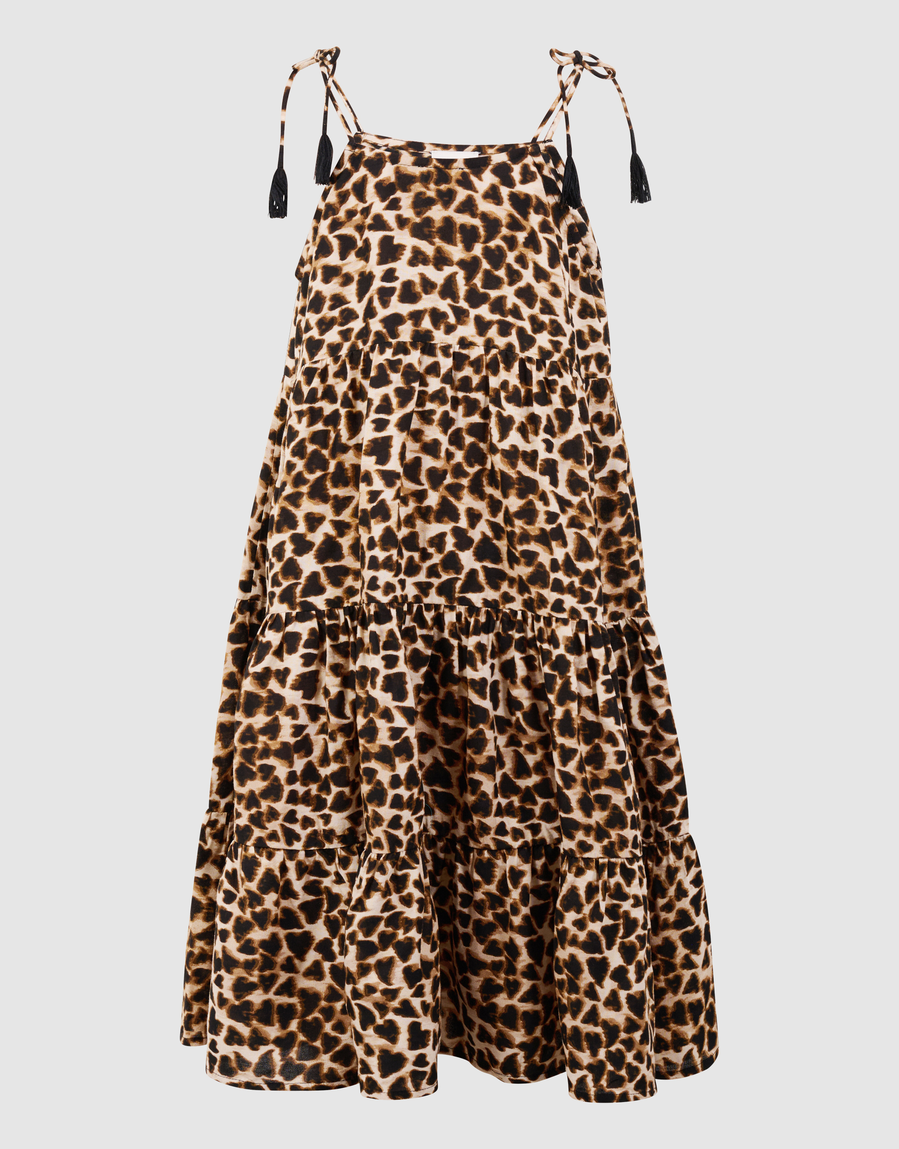 Layer Leopard Print Jurk Bruin SHOEBY GIRLS