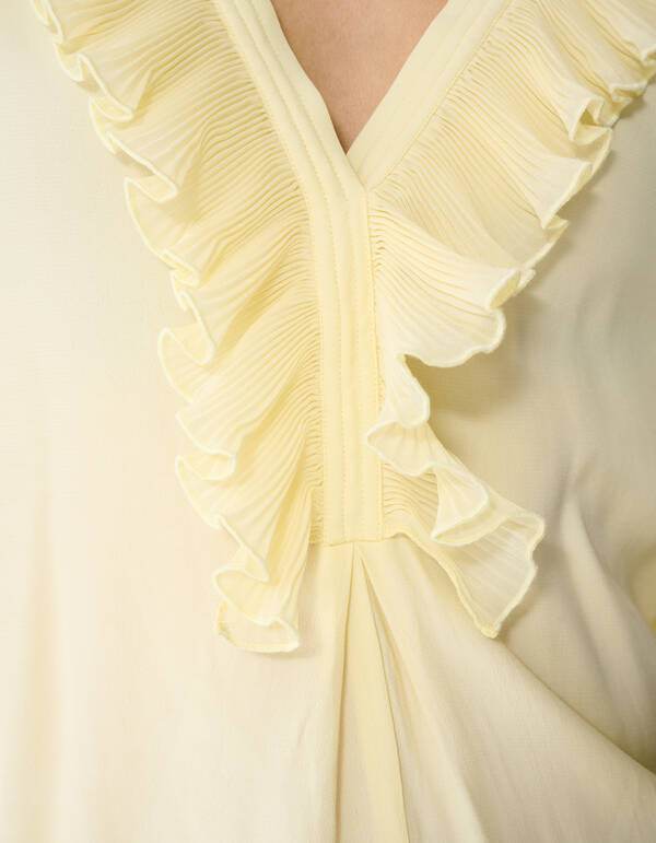 Oversized Volant Blouse Lichtgeel SHOEBY WOMEN
