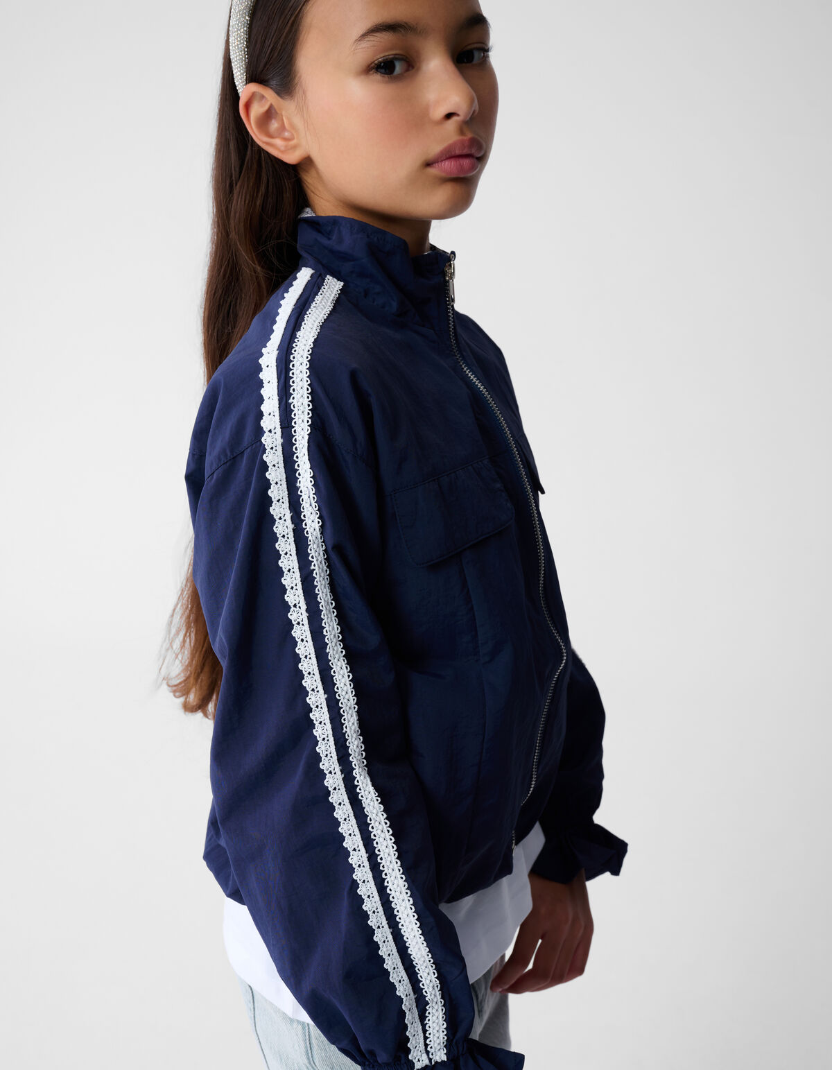Kanten Bomber Jack Donkerblauw SHOEBY GIRLS