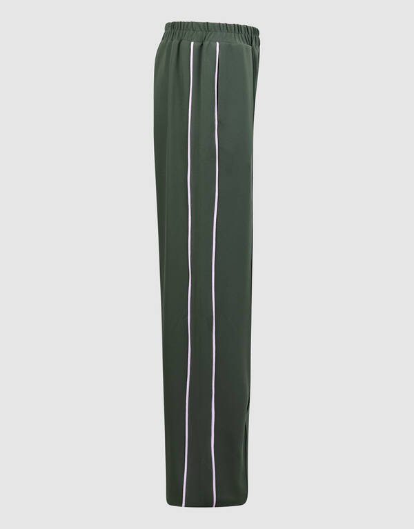 Piping Wide Leg Fit Broek Donkergroen SHOEBY GIRLS