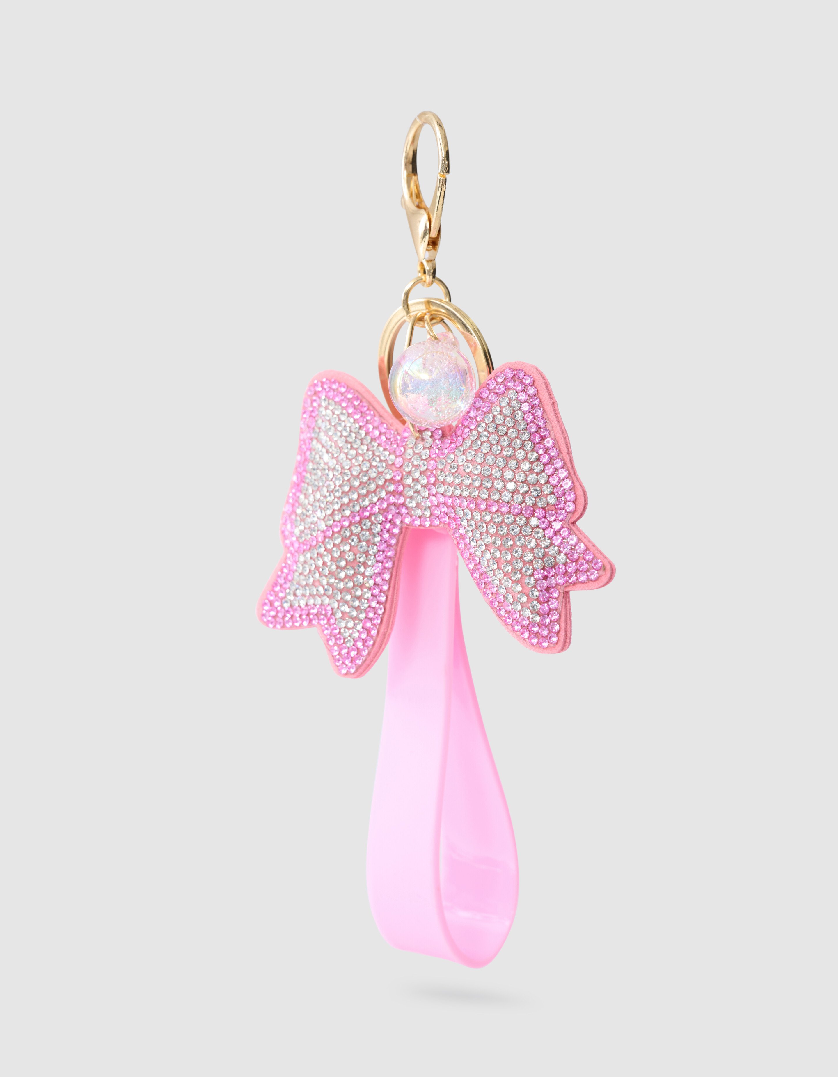 Strass Strik Sleutelhanger Roze ACCESSOIRES SHOEBY