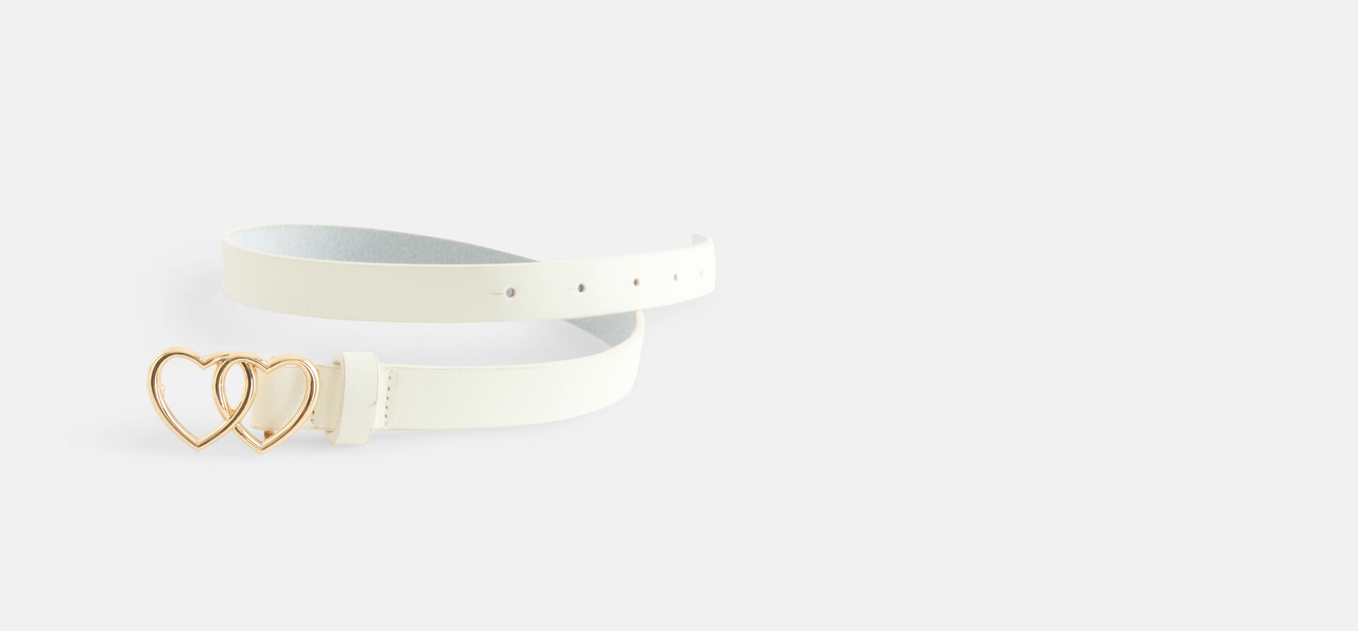 Dubbele Hartjes Riem Gebroken Wit SHOEBY ACCESSOIRES