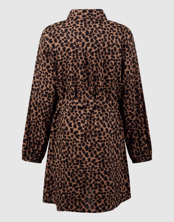 Leopard Mini Jurk Bruin SHOEBY GIRLS