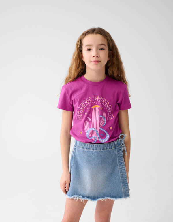 Artwork T-shirt Donkerroze SHOEBY GIRLS