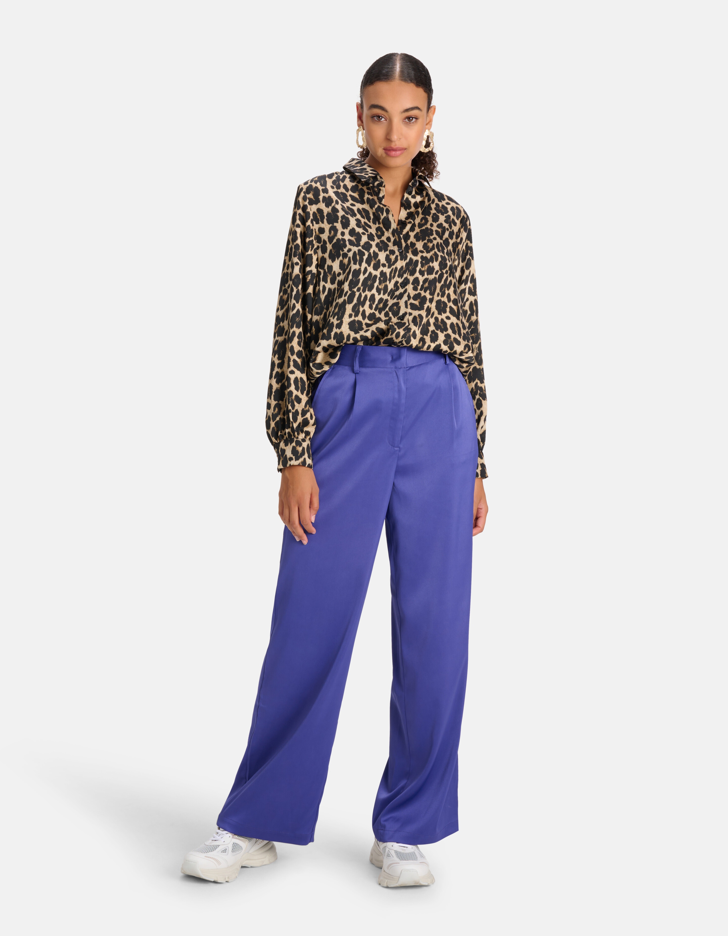 Leopard Print Blouse Taupe SHOEBY WOMEN