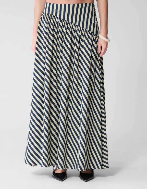 Gestreepte Maxi Rok Beige By Lonneke SHOEBY WOMEN