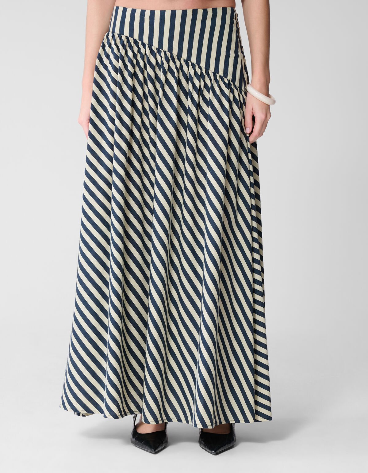 Gestreepte Maxi Rok Beige By Lonneke SHOEBY WOMEN