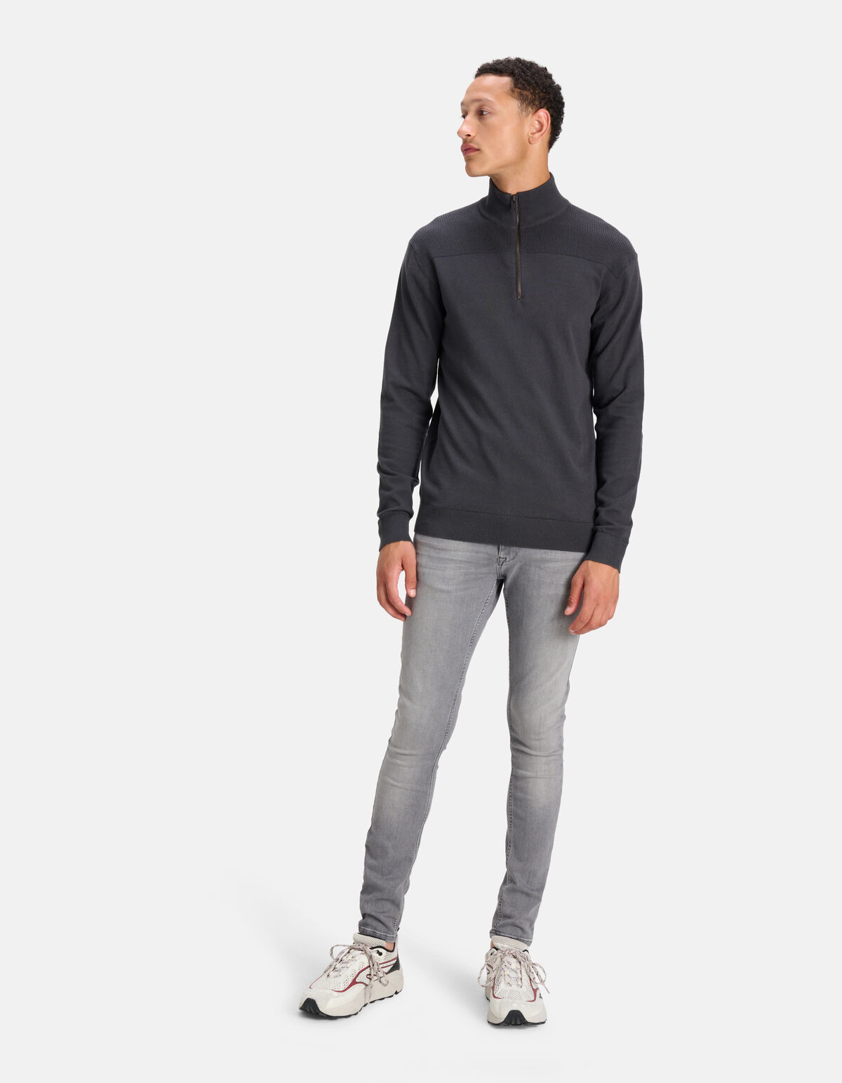 Zipper Trui Antraciet SHOEBY MEN
