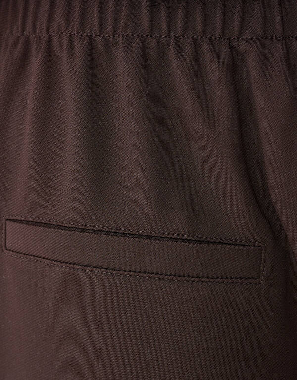 Basis Wide Leg Broek Donkerbruin SHOEBY WOMEN