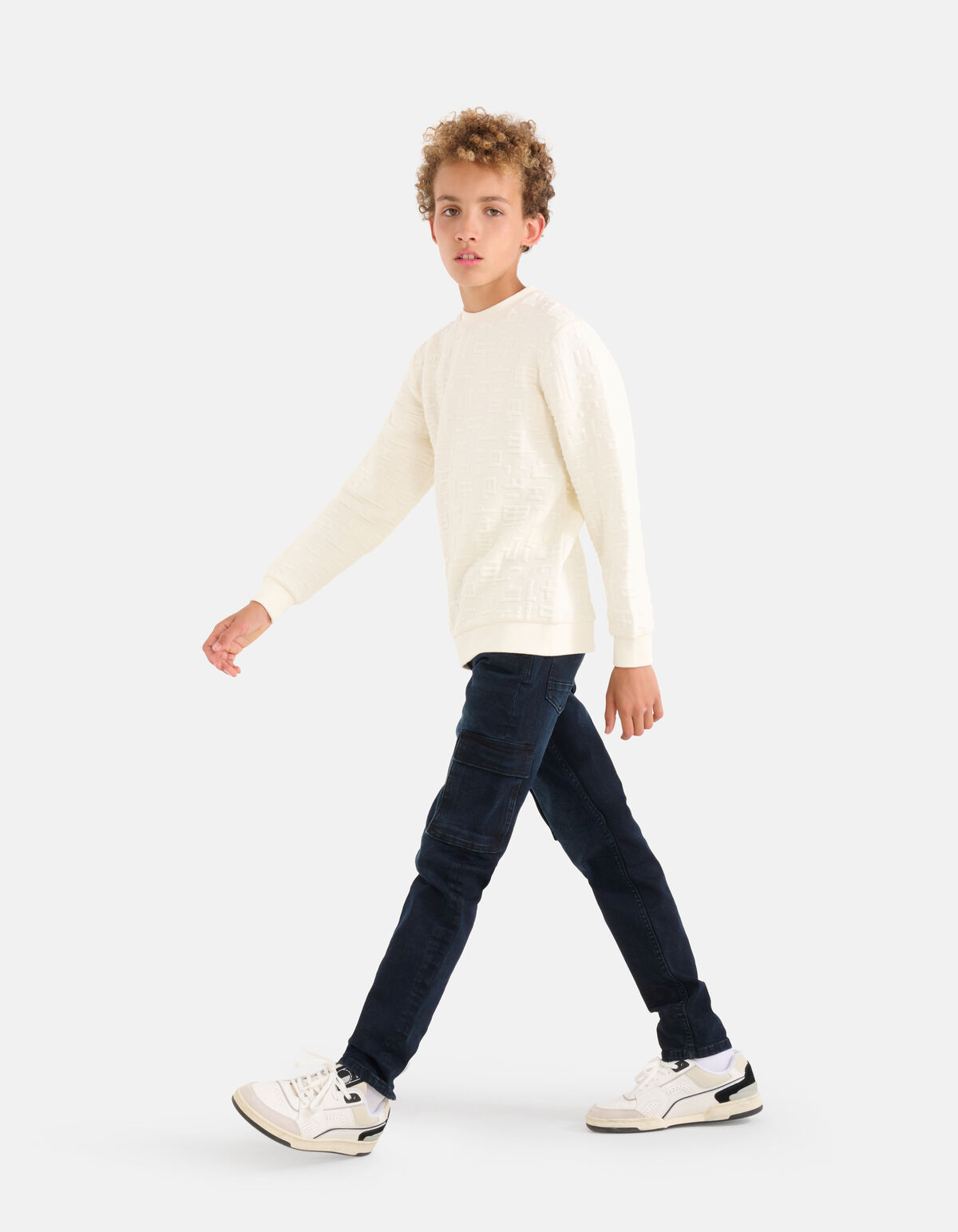 Structuur Sweater Gebroken Wit SHOEBY BOYS