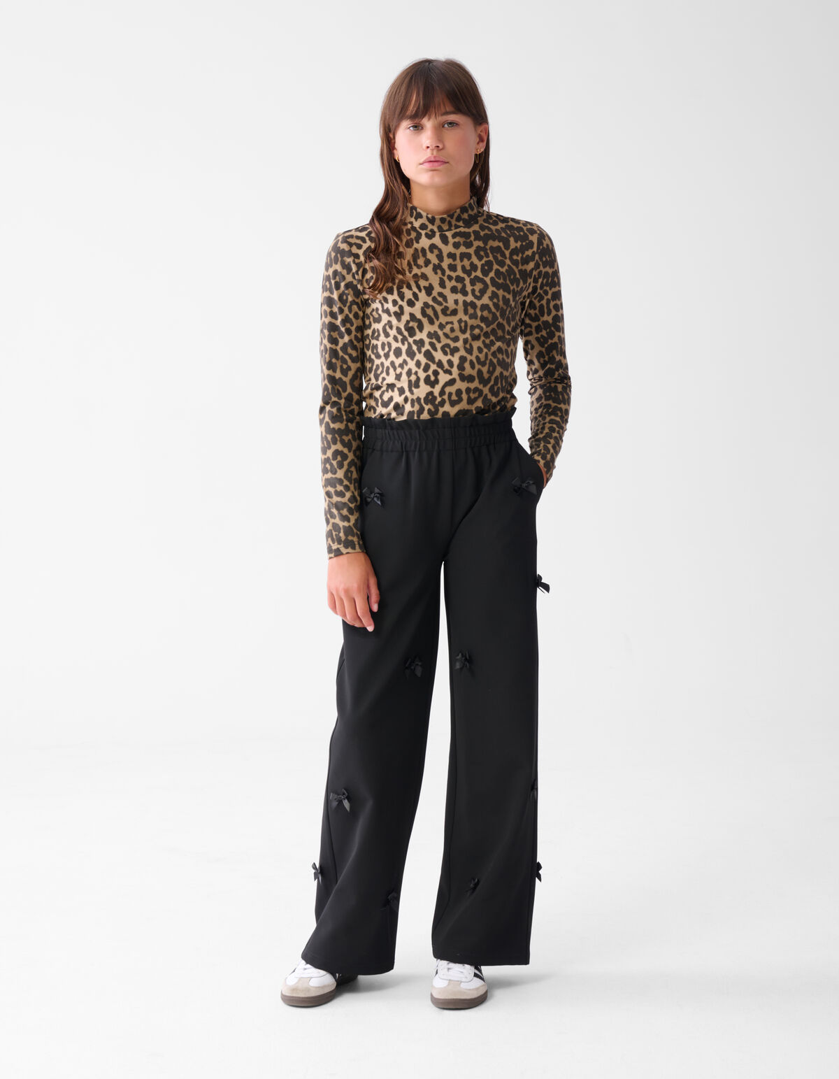 Strik Wide Leg Broek Zwart SHOEBY GIRLS